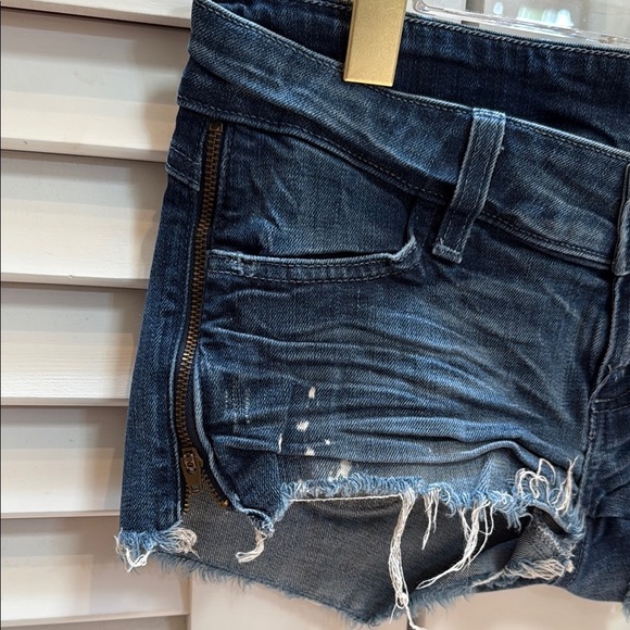 Siwy Blue Jean Shorts Distressed Cut-Off Hem - Picture 2 of 4